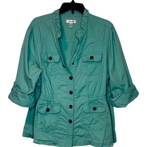 Teal lightweight jacket.